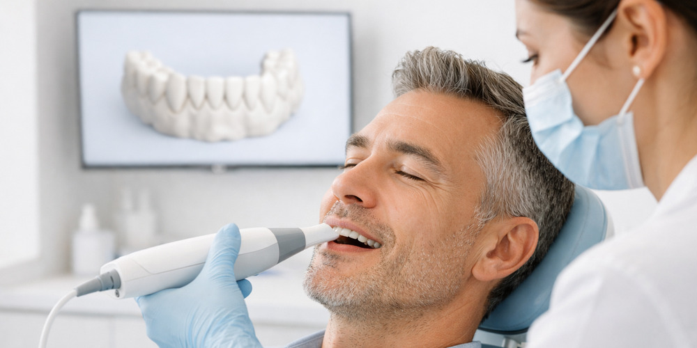 dijital ağız ölçüsü alınan hasta